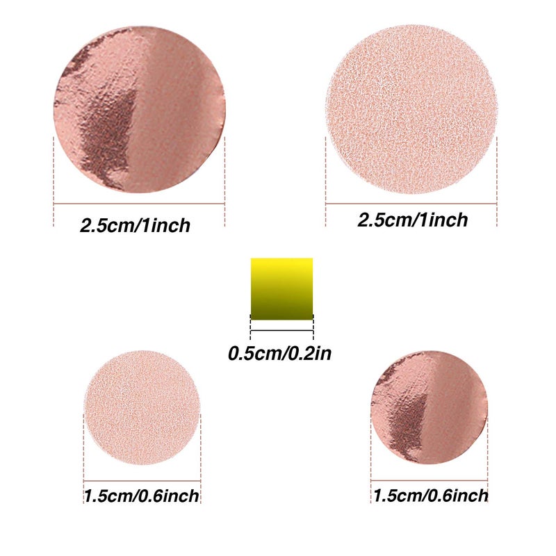 TecUnite Round Tissue Paper Table Confetti Dots for Wedding Birthday Party Decoration, 1.76 oz(1.5 cm Plus 2.5 cm,Rose Gold Confetti) - Image 2